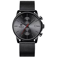 Reloj De Hombre Moda Deporte Cuarzo Analógico Malla Acero In