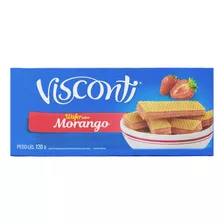 Biscoito Wafer Recheio Morango Visconti Pacote 120g