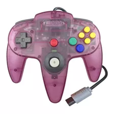 Control Joystick N64 Clásic Para Consola Morado Transparente