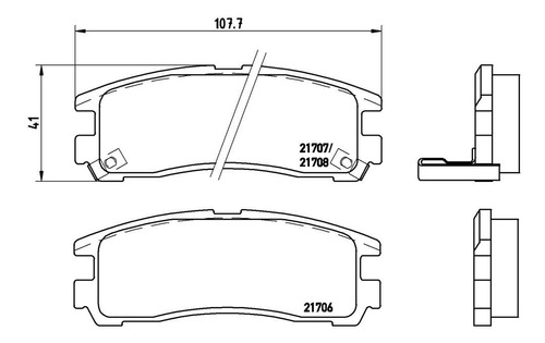 Balatas Tras/ Mitsubishi Eclipse Gs 2006 A 2008 Semimetlica Foto 2