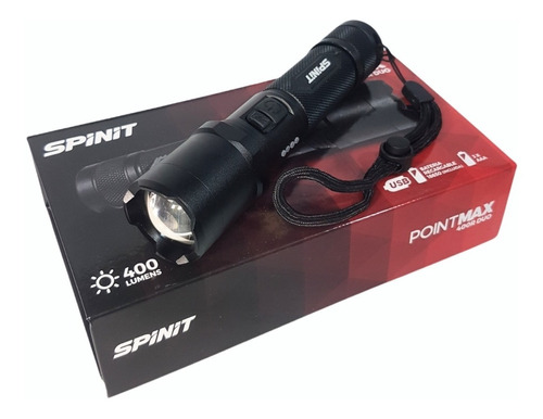 Linterna Spinit Pointmax 400r Duo Recargable Usb 400 Lumens