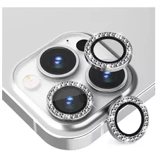 Protector Mica Camara Para iPhone Brillos Diamante Anillos