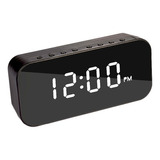 Reloj Despertador Y Parlante Bluetooth Alarma Micro Sd Radio Color Negro