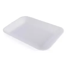 Bandeja Telgopor Expandido 619 Comida Blanca 22 X 17 Cm 50u Color Blanco