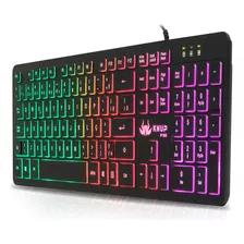 Teclado Gamer Para Computador Rgb Semi Mecânico Ergonomico