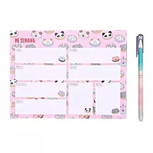 Variedad Planner Semanal 30 Hojas + Lápiz Tinta Gel Borrable