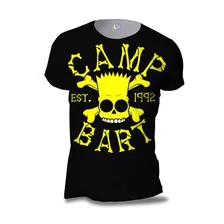 Camisa Camiseta Bart Simpsons Acampamento 1992 Personalizada