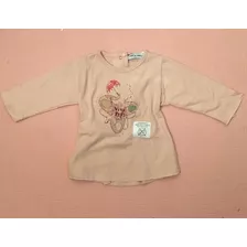 Remera De Algodón De Color Rosa Estampada Para Beba