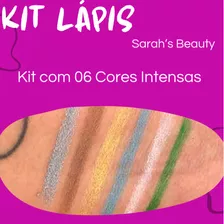 Kit De Lápis De Olhos Delineador Colorido Sarahs Beauty Cor Branco Efeito Mate