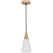 Luminária Pendente Cone 280 Wood Vidro Cor Madeira G-light