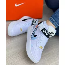 Zapatos Botines Nike Force One Off White Dama Colombianos 