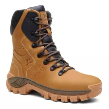 Bota Masculina coturno Adventure Couro Legitimo Cano Médio 