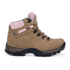 Bota Coturno Trilha Adventure Feminina Em Couro Trekking