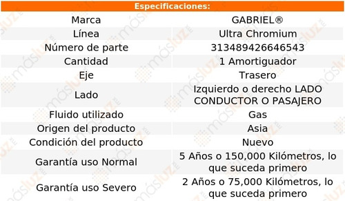 1 Amortiguador Gas Conductor O Pasajero Tra Logan 15/16 Foto 2