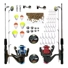 Kit De Pesca Completo Suporta 6kg 2 Vara 2 Molinete E Itens