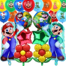 Kit 20 Globos Para Super Mario Bros Cumpleaños Decoraciones