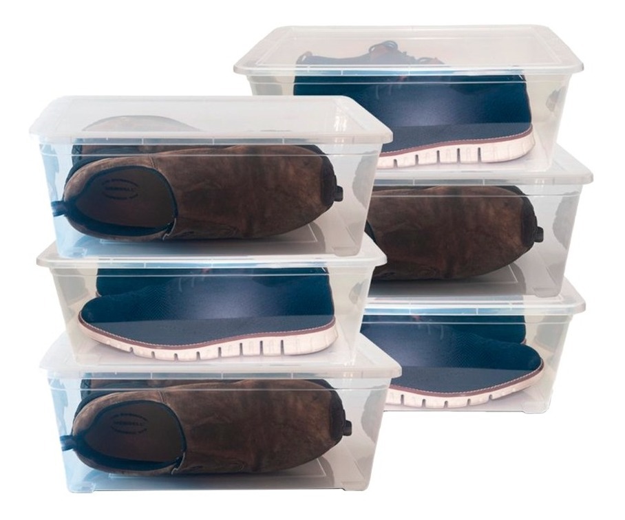 Caja Apilable X6 De 10 Lts Vista Zapatos Colombraro - en Hogar, Muebles y