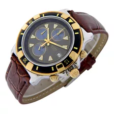 Reloj Vagary Hombre Va016 Cronografo Caja Acero Inox Cuero