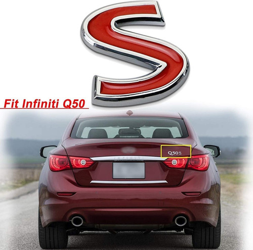 Emblema S Infiniti Q50 Q60 Redsport Sport Hybrid Spoiler Foto 2