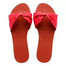 Sandália Havaianas You St Tropez Fita Original Bege Vermelho