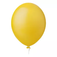 Balão Bexiga Redondo Tamanho 16 Polegadas 10 Uni Happy Day Cor Amarelo Liso