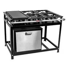 Fogão Industrial 4 Bocas Com Chapa E Forno 55l Gastromixx