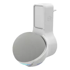 Suporte De Tomada Compativel Com Amazon Echo Dot 4 E 5 Alexa Cor Branco