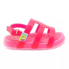 Sandália Infantil Feminina Plugt Mini Bizz Colors Pink Neon