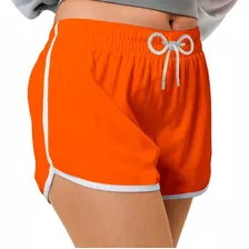 Shorts Feminino Estampado De Praia Tactel Cores Neon Verão