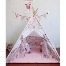 Carpa Tipi Nubes Rosada Para Niños Pijamadas Pijamapartys