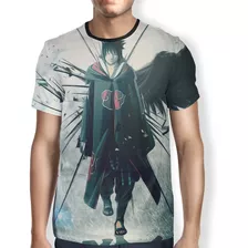 Camiseta Uchiha Sasuke Naruto Cosplay Geek Promoção Full