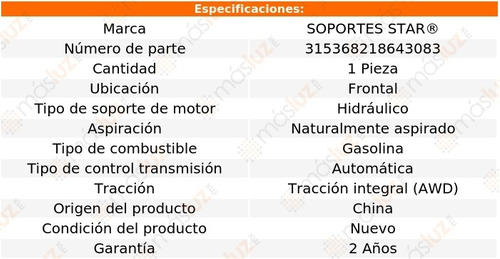 1) Soporte Motor Del Acura Rl 6 Cil 3.5l 05/08 Soportes Star Foto 2