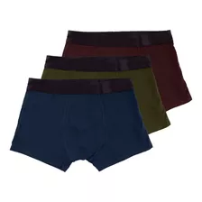 Boxers Calzoncillos Hombre Lycra Liso Pack X3