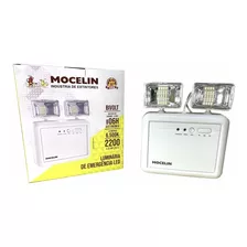 Luminária Luz De Emergência 2200 C/ Bateria Aprovada Mocelin Bivolt 110/220v Comercial Industrial Residencial Lanterna