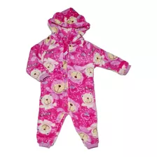 Pijama Macacão Fleece Soft Bebê Menina Inverno Rn A 12 Meses