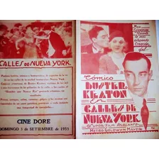 Programa Cine De Buster Keaton Original De 1933