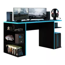 Escritorio Gamer Madesa Para Pc Y Consola Color Negro/azul