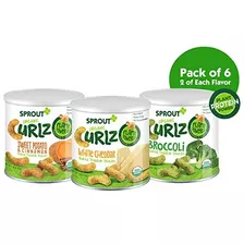 Sprout Orgánicos Curlz Niño Snacks, Paquete De La Variedad, 