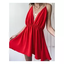 Vestido Rojo De Crepe Exclusivo 