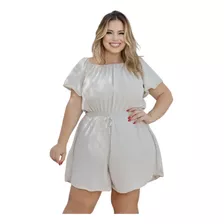 Macaquinho Vestido Plus Size Soltinho Varias Cores Duna Liso