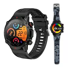 Smartwatch Tela Amod 1.53 + Pulseira Extra Camuflada Tatic