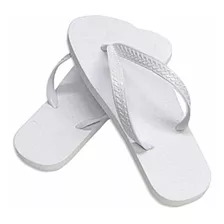 Chinelo Branco Com Tecido Para Sublimação E Tiras - 80 Pares