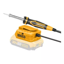 Soldador Lapiz Estaño 40w A Bateria 20volt Ingco Csili2001 Color Amarillo Frecuencia 50