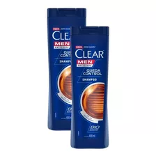 Kit 2 Shampoos Clear Men Anticaspa Queda Control 400ml