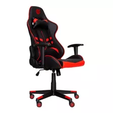 Cadeira De Escritório Dazz Prime-x Gamer Ergonômica Preta E Vermelha Com Estofado De Couro Sintético