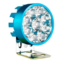 Faro 9 Led Redondo Moto Luz Fijo Y Estrobo Colores 2 Piezas