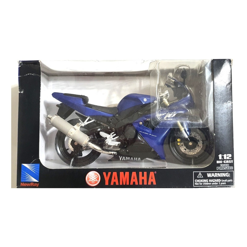 Moto de Ferro Trilha Miniatura Yamaha YZ 250 1:6 na Caixa New-Ray