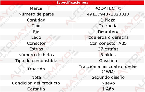 1 - Maza De Rueda Del Izq/der Rodatech B3000 V6 3.0l 01-02 Foto 5