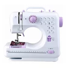 Máquina De Coser Eléctrica Compacta Portátil Bivolt De 12 Puntos, Color Blanco