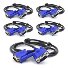 Combo 5 Cabos Vga Para Monitor Cabo Resistente Blindado